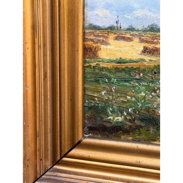 Early 1900's Oil Painting From Denmark, "Small Thatched Farmhouse" For Sale In Nashville - Image 6 of 9