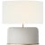 Transitional Kelly Wearstler by Visual Comfort Signature Amantani Medium Sculpted Form Table Lamp in Porous White with Linen Shade For Sale - Image 3 of 3
