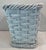 Mid 20th Century Vintage White Woven Wicker Waste Basket For Sale - Image 5 of 8
