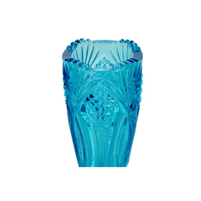 American Teal Blue Vase For Sale - Image 3 of 6