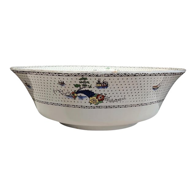 19th Century Bishop and Stonier Bisto Chinoiserie Large Bowl For Sale