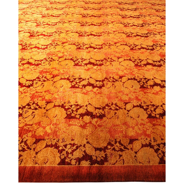 Solo Rugs Mogul Collection Hand-Knotted Area Rug - Orange Collection 9' 2" X 11' 9" For Sale - Image 4 of 10