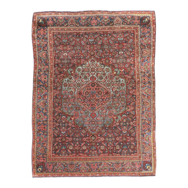 Galerie Shabab Collection Early 20th Century Persian Bidjar Small Throw Rug For Sale