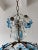 French Blue Flower Ball Crystal Prisms Maison Baguès Style Chandelier, 1920s For Sale - Image 4 of 10