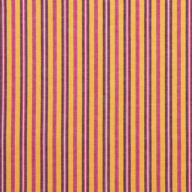 Sample - Schumacher Lewis Stripe Fabric in Gold For Sale