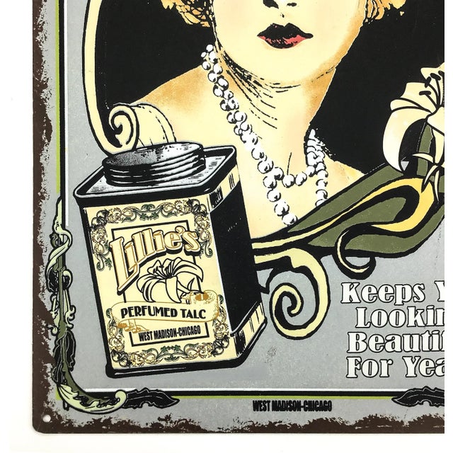 Shabby Chic Vintage Metal Wall Art Advertisement For Sale - Image 3 of 6