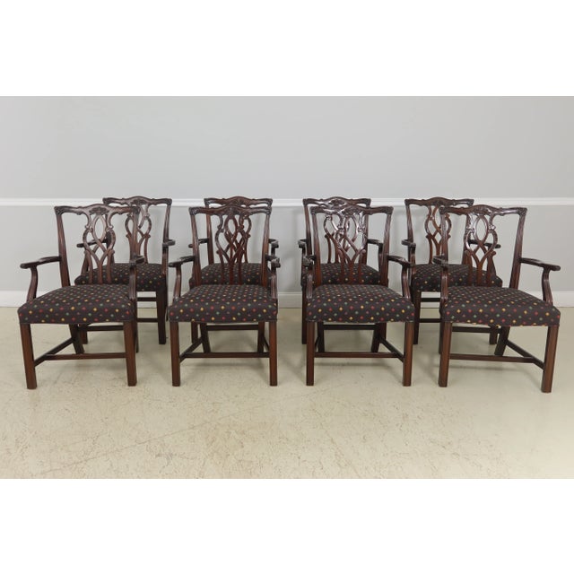 Set of 8 Kindel Oxford Mahogany Chippendale Armchairs For Sale - Image 13 of 13