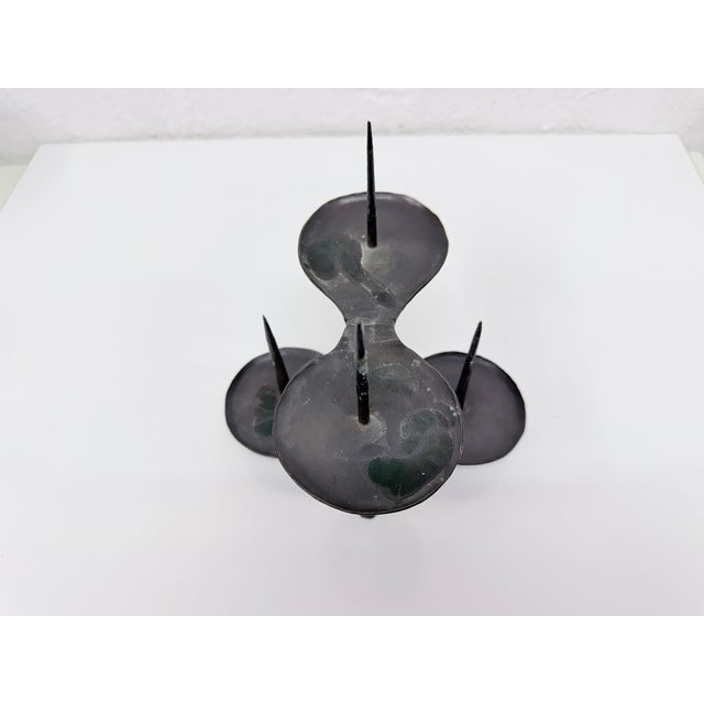 Mid-Century Modern Brutalist Bronze 4-Candleholder by Manfred Bergmeister, 1970s For Sale - Image 3 of 10