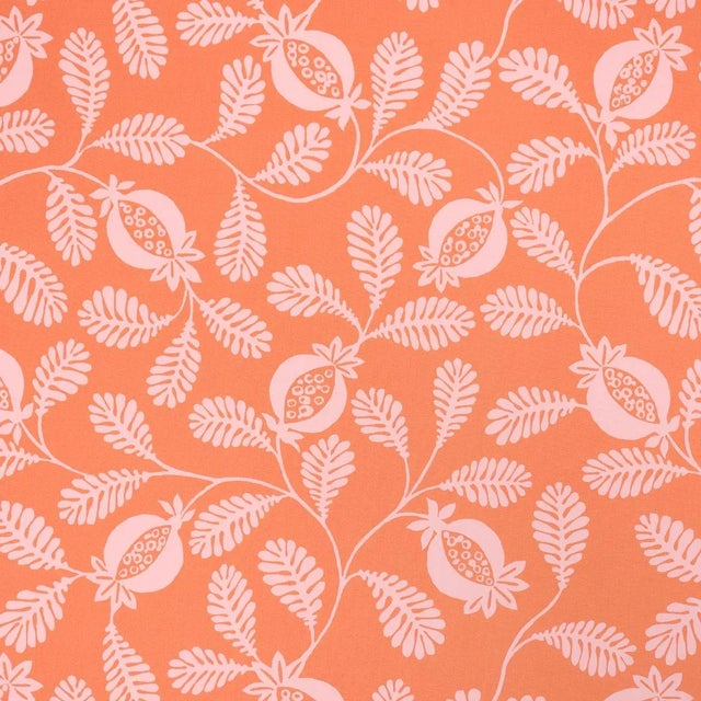 SAMPLE - Schumacher Lanzadera Vine Indoor/Outdoor Fabric In Melon For Sale