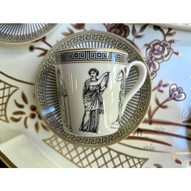 Early 21st Century Palladium Coffee Cups with Gift Box by Pozzi Milano, Set of 6 For Sale - Image 5 of 8