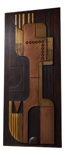 Nerone Ceccarelli, Large Abstract Sculpture: SC3, 1983, Brass, Copper & Wood