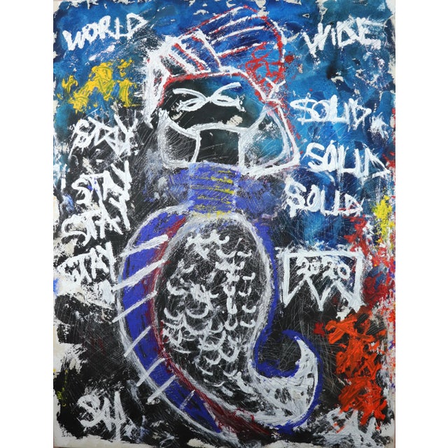 Textile Sax Berlin "Stay Solid: Nightingale". Neo Expressionist Painting 2020 For Sale - Image 7 of 7