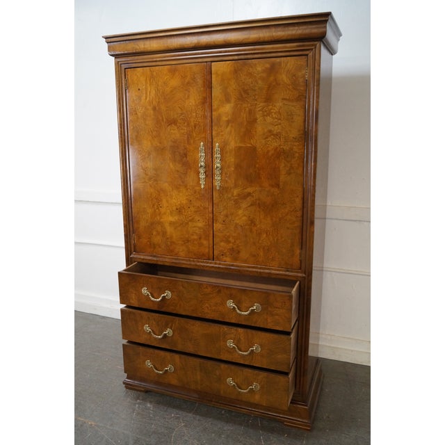 Henredon Charles X Burl Wood Armoire | Chairish