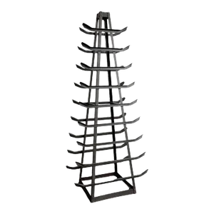 1940s Custom-Made Tall Industrial Cast Iron Tower Storage Rack Sculpture
