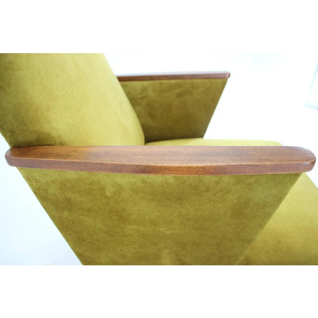 Green Beech Armchair, Czechoslovakia, 1960s For Sale - Image 8 of 9