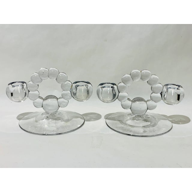 Glass Vintage Imperial Candlewick Candle Holders- Set of 2 For Sale - Image 7 of 7