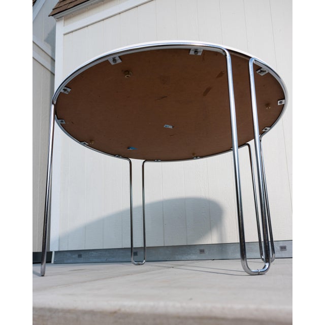 Metal Andrew Belschner for Gf Business Equipment 710 Round Chrome Dining Table, 1975 For Sale - Image 7 of 10