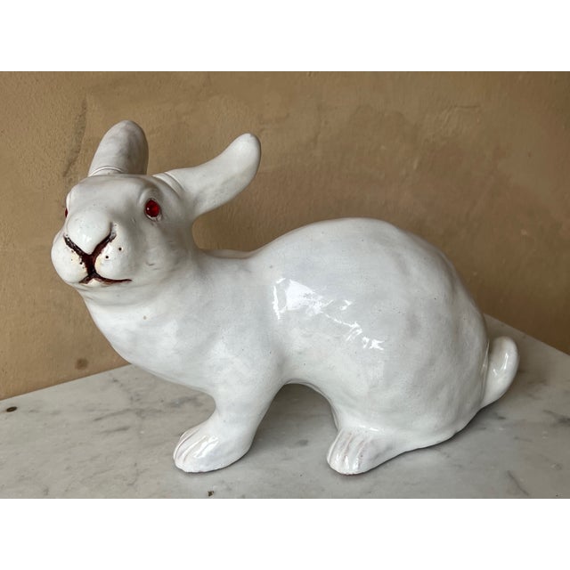 Vintage Hand Painted Terra Cotta Rabbit For Sale - Image 11 of 12