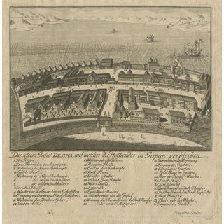 Nagasaki Japan Voc Engraving, 1736 For Sale