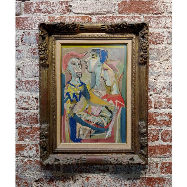 Josef Presser -Portrait of 3 Figures -Painting For Sale - Image 10 of 10