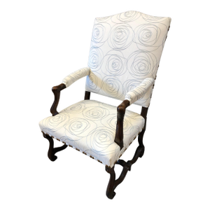 17th Century French Provincial Louis XIV Walnut Armchair With Modern Upholstery