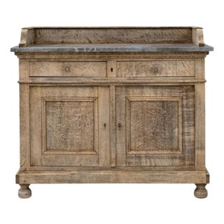 19th Century French Oak Buffet With Marble Top For Sale