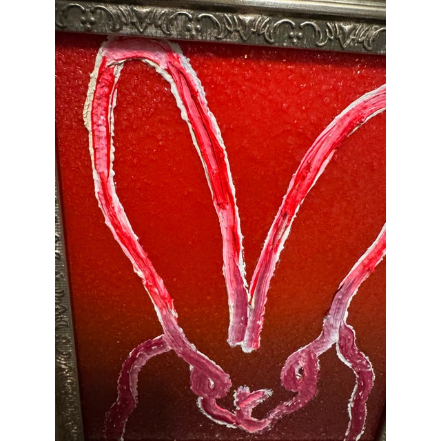 Wood Red Bunny Painting by Hunt Slonem For Sale - Image 7 of 8