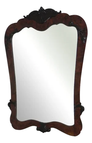 Romantic Mirror with Faceted Glass in Walnut Frame, 1942