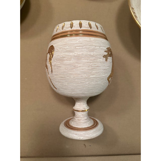 Mid-Century Modern Vintage Bitossi Chalice Vase, Gold Horse Motif For Sale - Image 3 of 8
