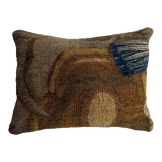 17th Century Brussels Tapestry Pillow With Abstract Motif For Sale