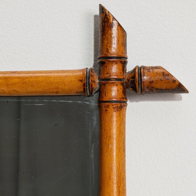 French 19th Century France Amber Wood Mirror For Sale - Image 3 of 10