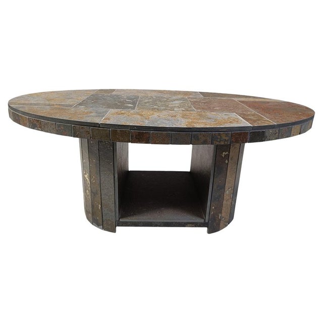 Vintage Brutalist Oval Coffee Table, 1970s For Sale - Image 11 of 11