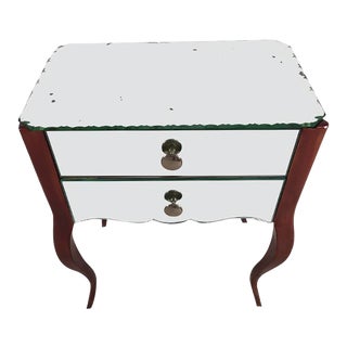 Vintage Mirrored Nightstand For Sale
