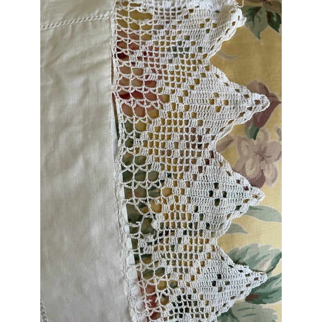 1930s Vintage Boudoir Embroidered Pillow Sham With Floral Design For Sale - Image 10 of 12