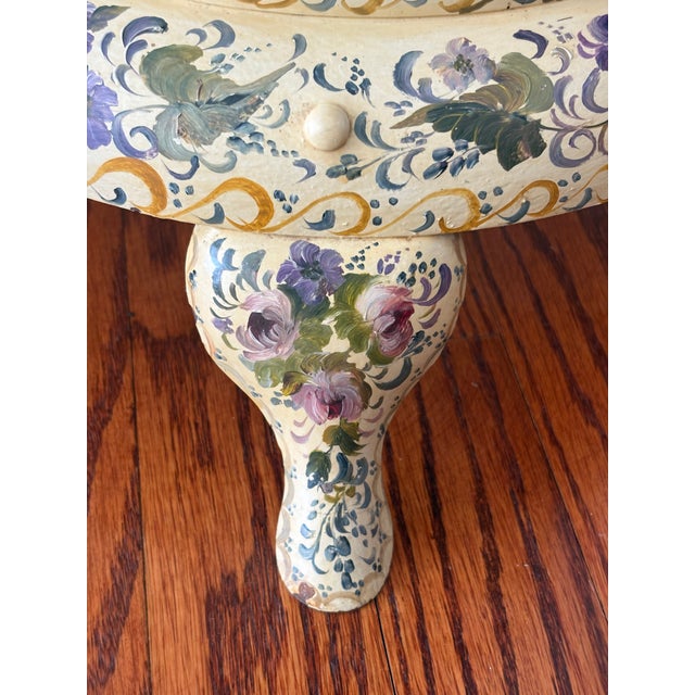 Metal Antique Folk Art Hand Painted Oil Heating Stove Decorative Lamp For Sale - Image 7 of 11