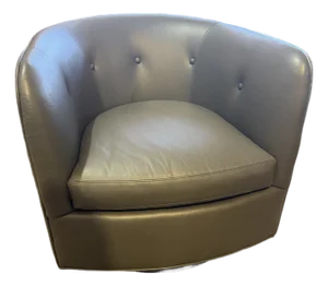 Milo Baughman Gray Leather Chair