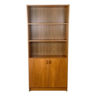 Scandinavian Modern Teak Bookcase Cabinet For Sale