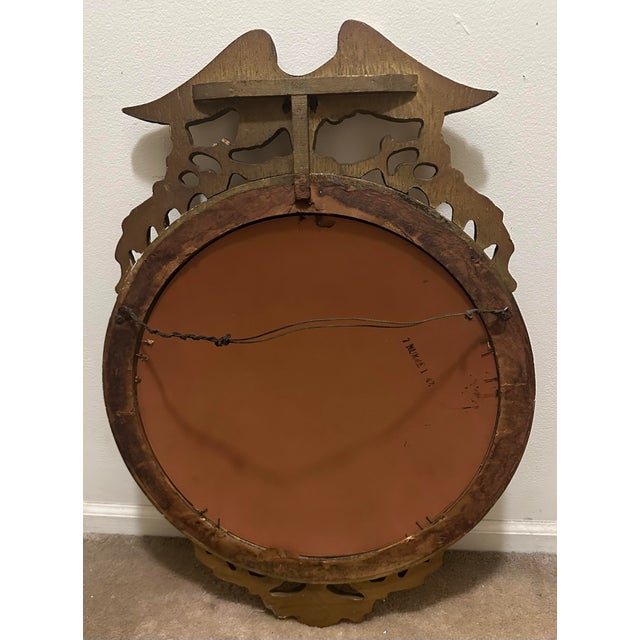 American Federal Style Giltwood Eagle Crest Convex Mirror, Mid-20th Century For Sale - Image 11 of 12
