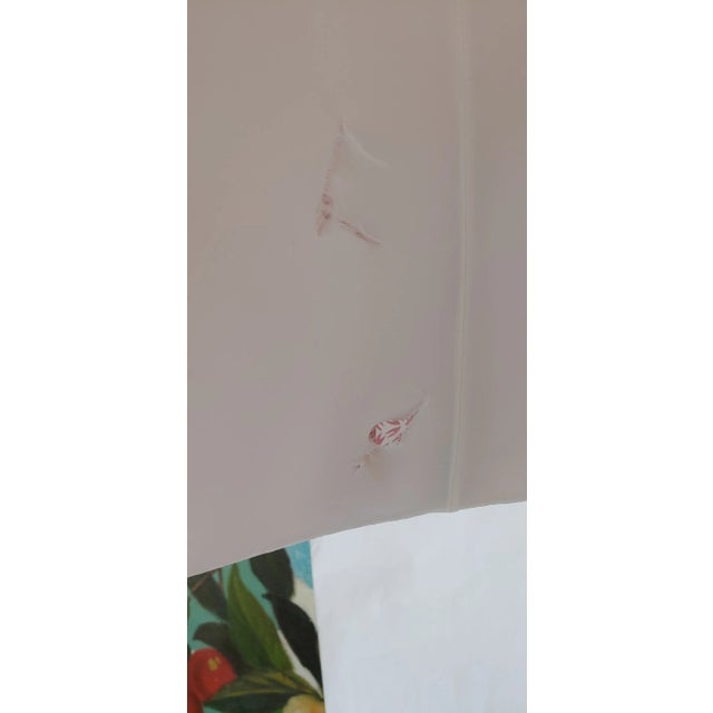 Vintage Tobacco Leaf Lamps With Pink Pleated Shades - a Pair For Sale - Image 10 of 13