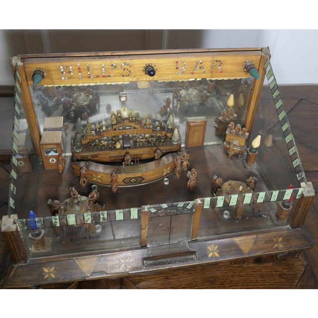 Early 20th Century American Prisoner Art Diorama Monkey Saloon Bar, 1890s For Sale - Image 3 of 12