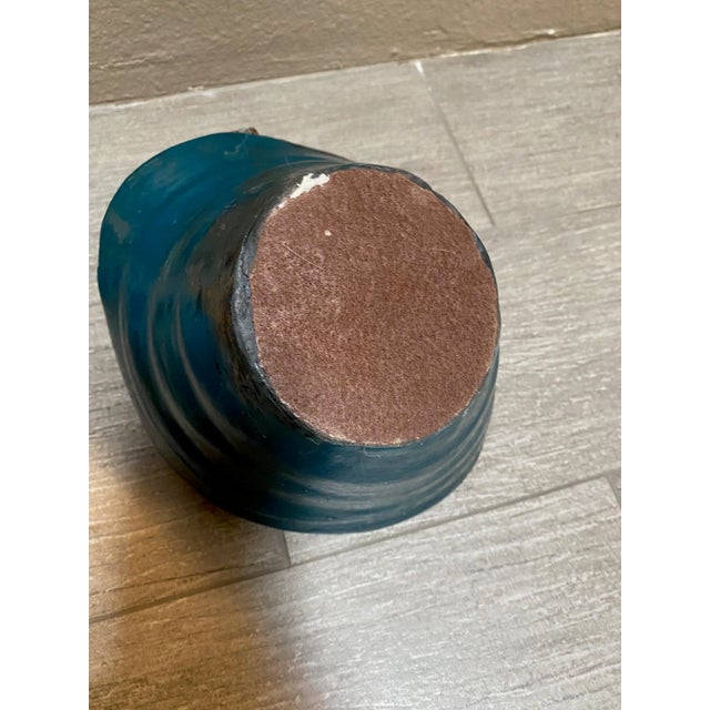 Folk Art Blue Pottery Bowl With Reclining Girl in a Dress For Sale - Image 3 of 5