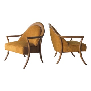 Pair of Mid Century Sabre Leg Lounge Chairs by Widdicomb For Sale