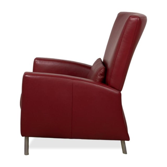 Leather Armchair Red Bordeaux by Ewald Schillig For Sale - Image 12 of 14