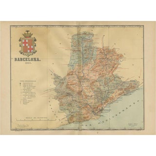 Cartographic Portrait of Barcelona, 1901 For Sale