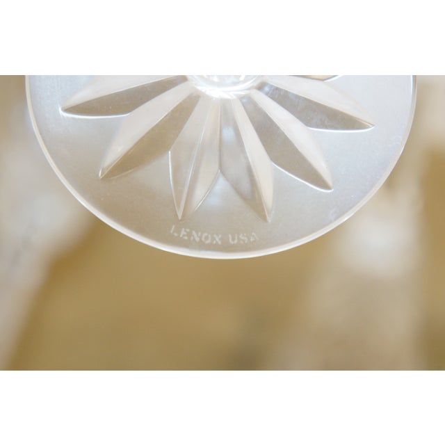 Late 20th Century Lenox Masterpiece Diamond Cut Crystal Wine & Champagne Stemware Glasses - Set of 8 For Sale - Image 14 of 16