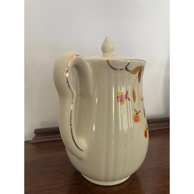 Farmhouse Vintage Hall China Jewel Tea Autumn Leaf Covered Coffee Pot, Mary Dunbar, Circa 1940s For Sale - Image 3 of 8