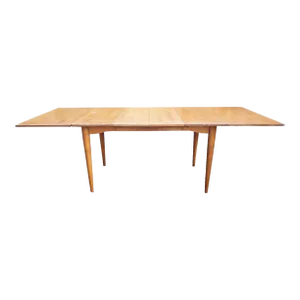 1960s Conant Ball Mid Century Drop Leaf Maple Dining Table With 4 Leaves by Leslie Diamond