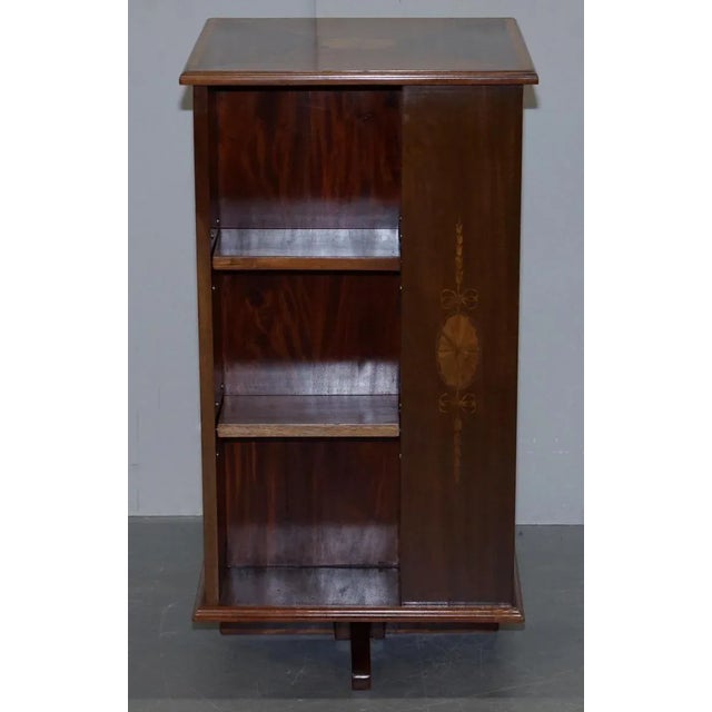 Burr Walnut & Hardwood Revolving Bookcase, 1900s For Sale - Image 18 of 18