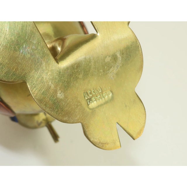 Vintage Mexican Mixed Metal Chicken Ashtray Dish For Sale - Image 9 of 10