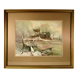 Jim Jones Texas Coast Line With Shack 1964 Painting For Sale
